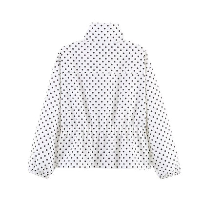 Polka Dot Rain Jacket for Women with Drawstring Waist 3