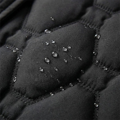 Women's Longline Hooded Winter Coat with Honeycomb Quilting 8