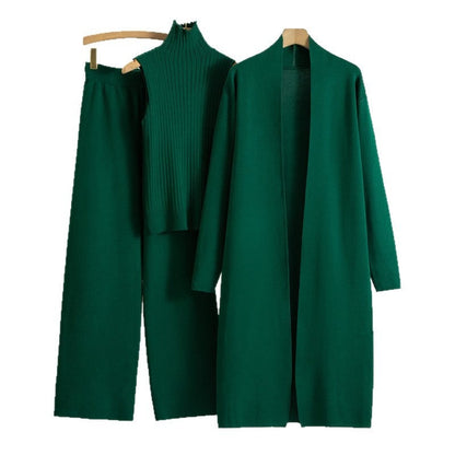 Lounge Set Damen Knitted Three Piece Cardigan Co-Ord 8