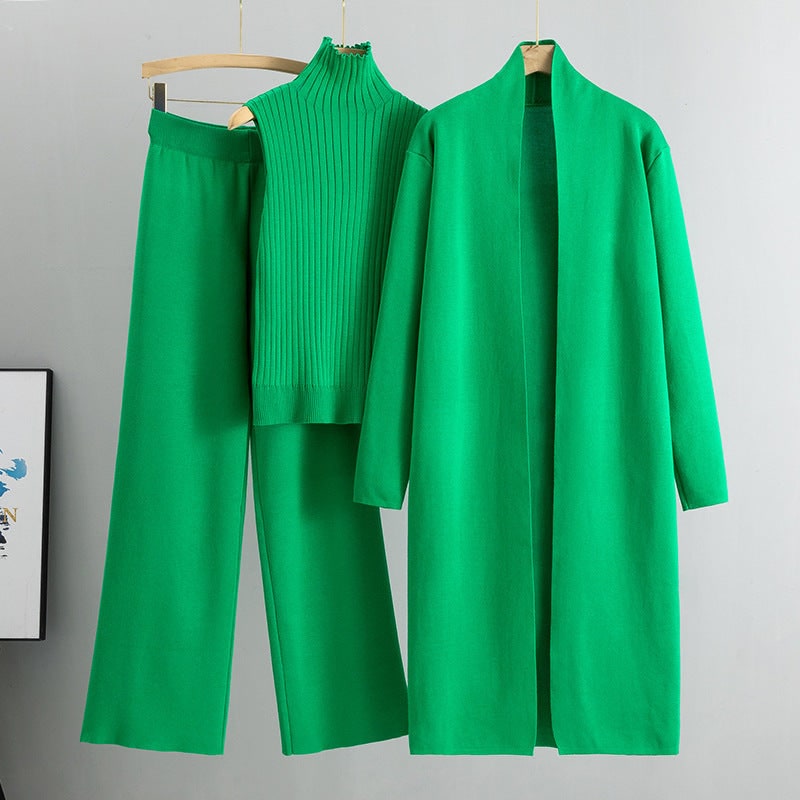 Lounge Set Damen Knitted Three Piece Cardigan Co-Ord 10