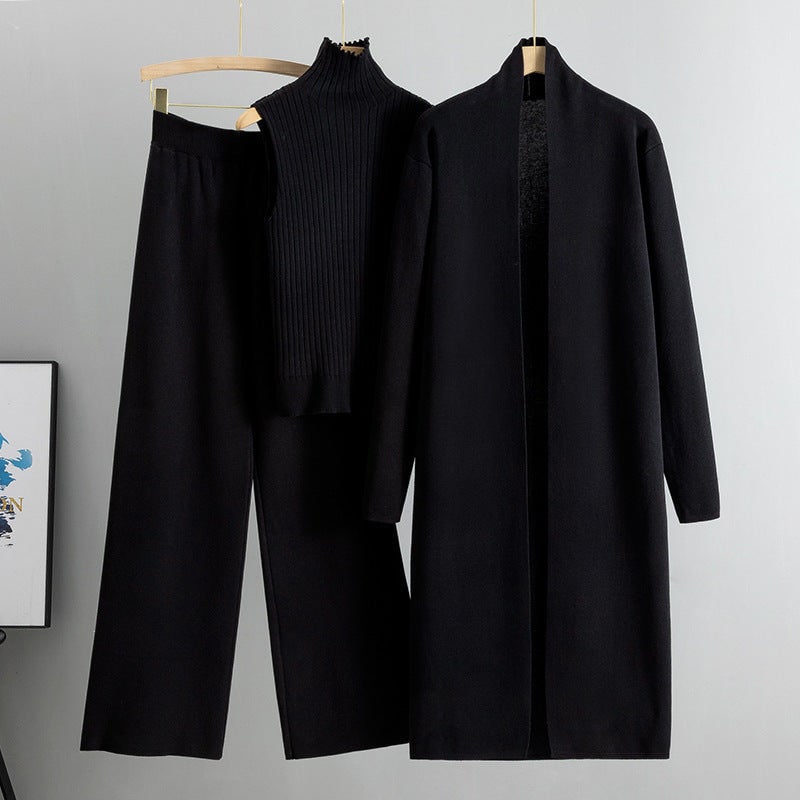 Lounge Set Damen Knitted Three Piece Cardigan Co-Ord 7