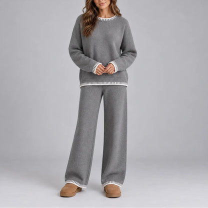 Lounge Set Knitted Sweater and Wide Leg Trousers Co-Ord 3