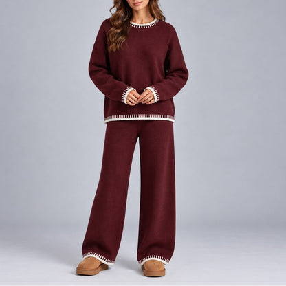 Lounge Set Knitted Sweater and Wide Leg Trousers Co-Ord 5