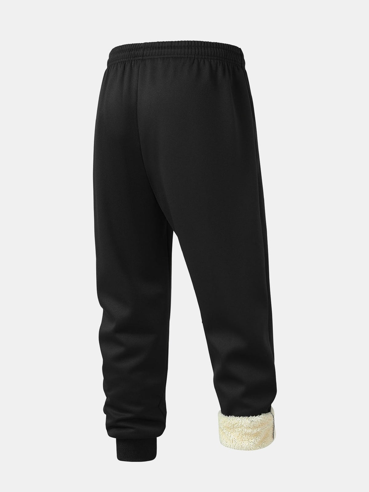 Black joggers, back view