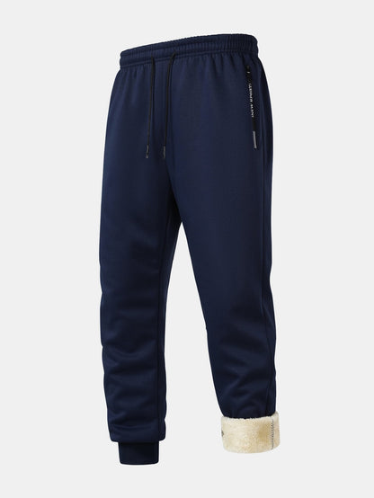 Navy joggers with drawstring waist