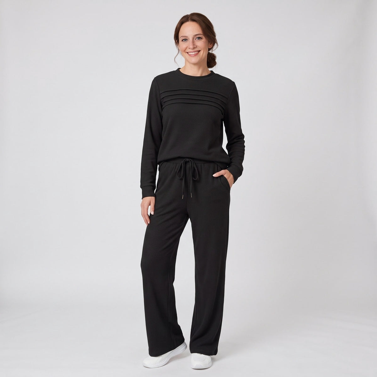 Lounge Set, Two Piece Set with High Neck Top and Trousers 1