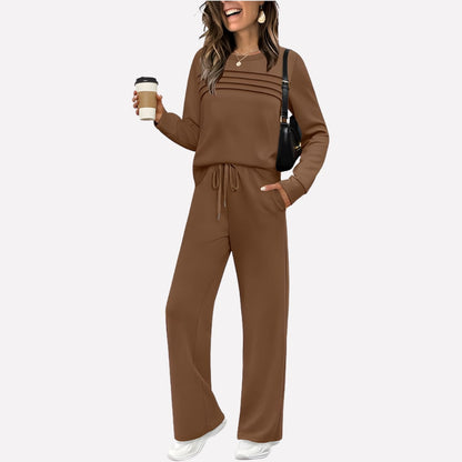 Lounge Set, Two Piece Set with High Neck Top and Trousers 4