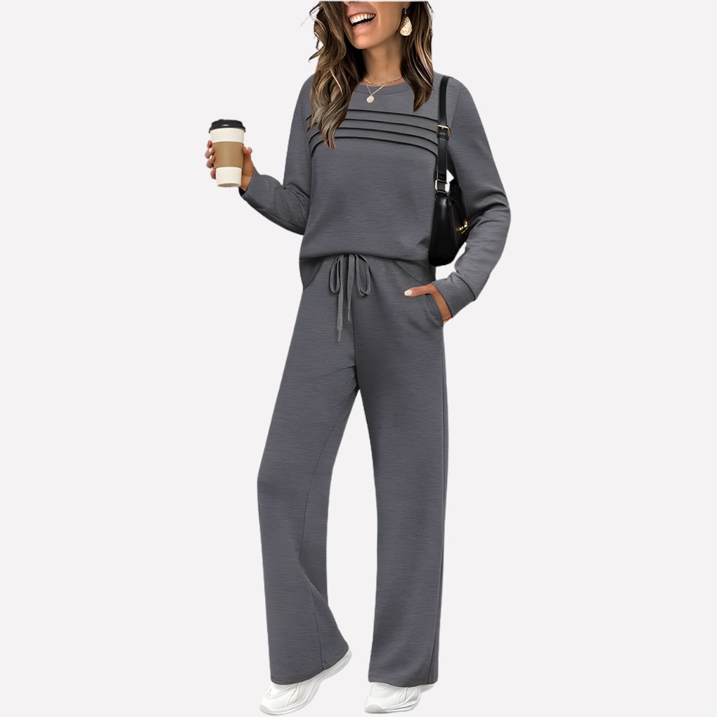 Lounge Set, Two Piece Set with High Neck Top and Trousers 5