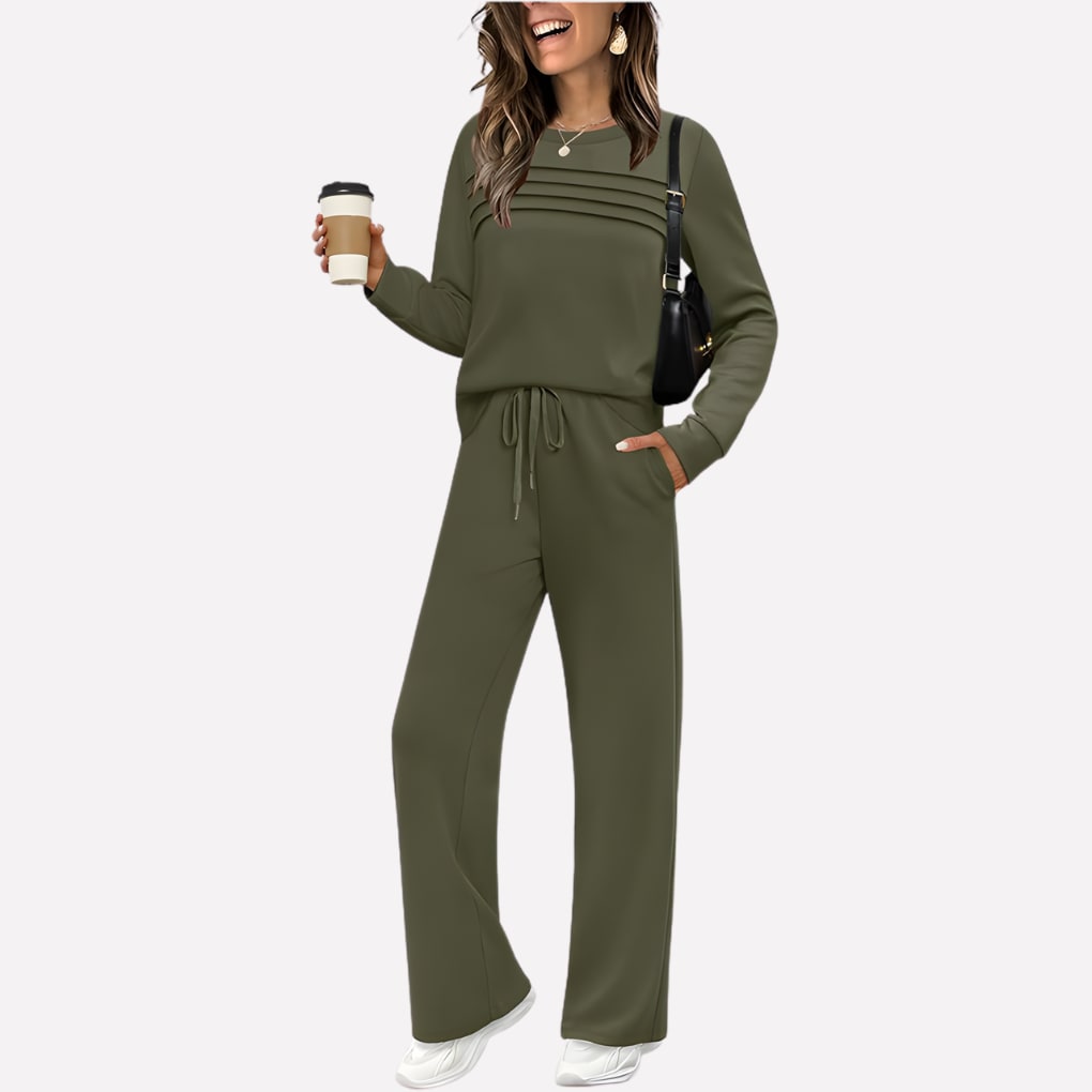 Lounge Set, Two Piece Set with High Neck Top and Trousers 6