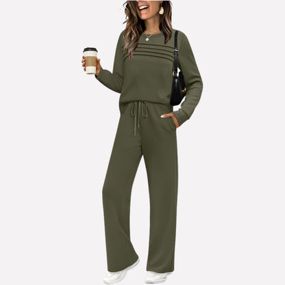 Lounge Set, Two Piece Set with High Neck Top and Trousers 6