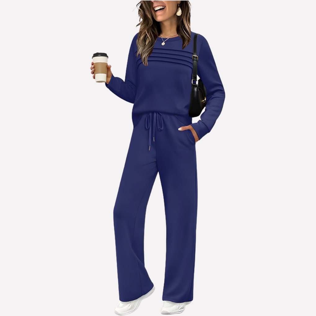 Lounge Set, Two Piece Set with High Neck Top and Trousers 7