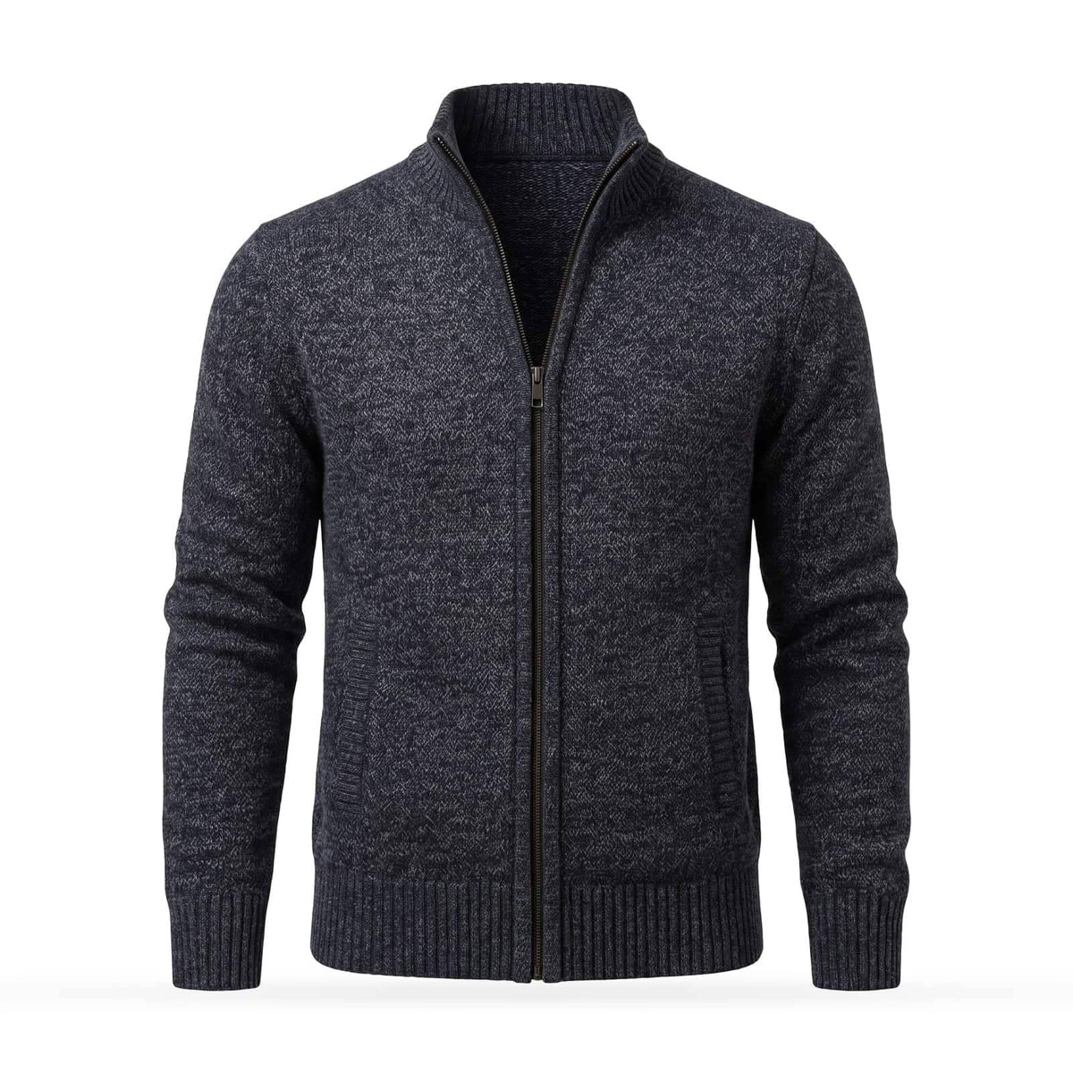 Zip Sweater for Men, Merino Blend Full Zip Cardigan 1