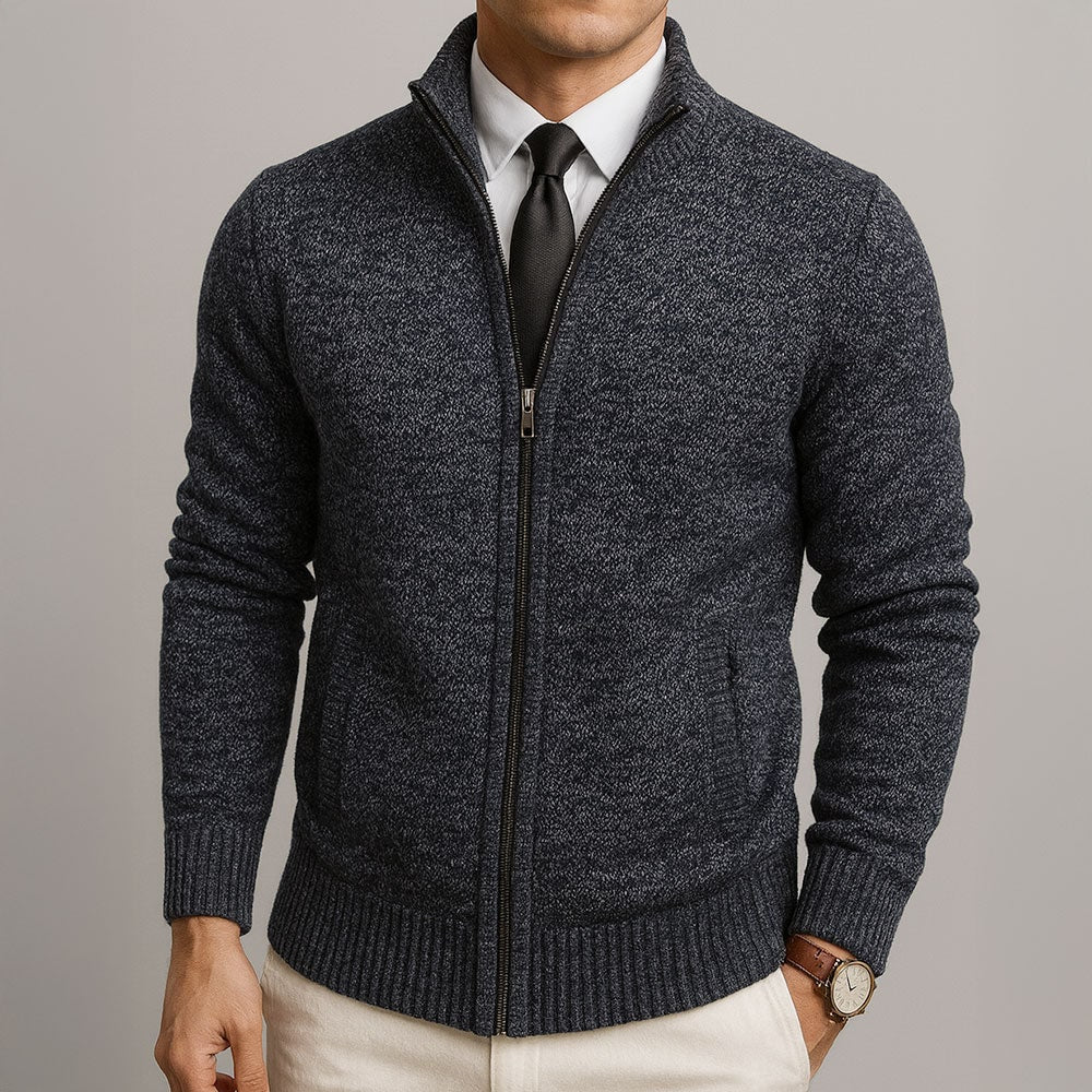 Zip Sweater for Men, Merino Blend Full Zip Cardigan 3
