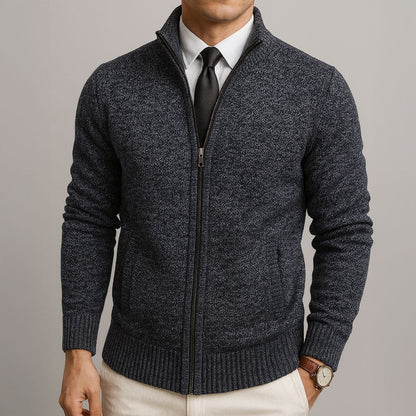 Zip Sweater for Men, Merino Blend Full Zip Cardigan 3