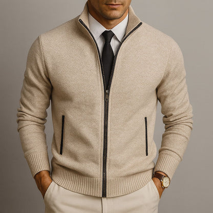 Zip Sweater for Men, Merino Blend Full Zip Cardigan 4