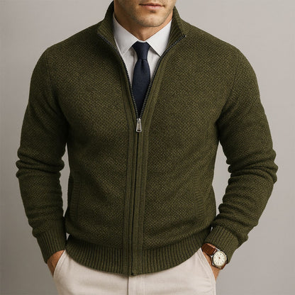 Zip Sweater for Men, Merino Blend Full Zip Cardigan 6