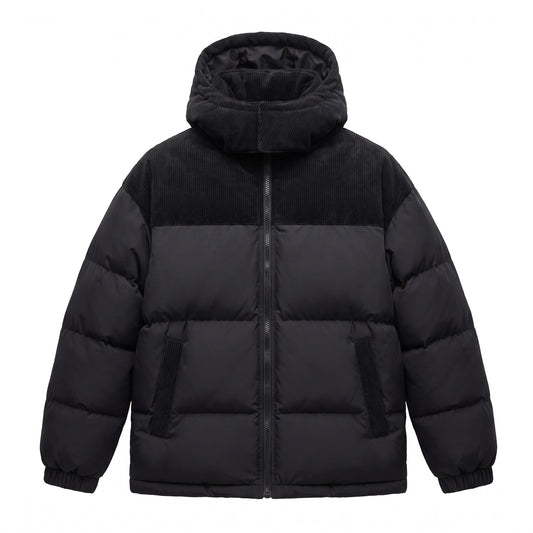 Men's Oversized Puffer Jacket with Hood, Warm Winter Coat 1