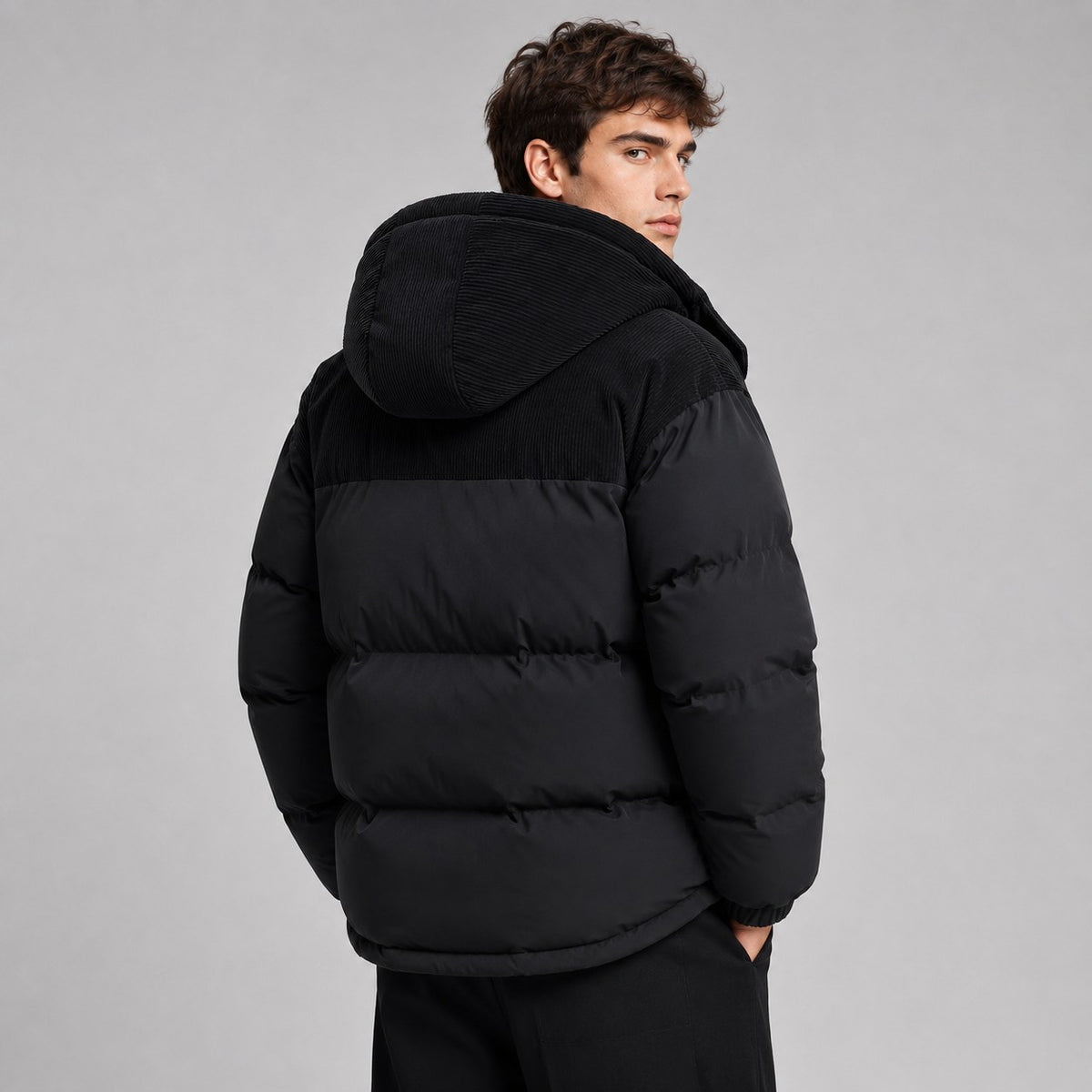 Men's Oversized Puffer Jacket with Hood, Warm Winter Coat 2