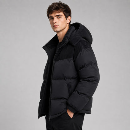 Men's Oversized Puffer Jacket with Hood, Warm Winter Coat 3