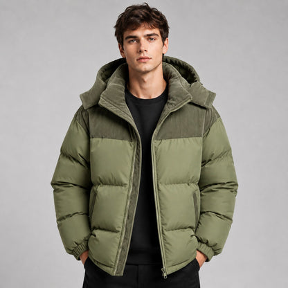 Men's Oversized Puffer Jacket with Hood, Warm Winter Coat 6