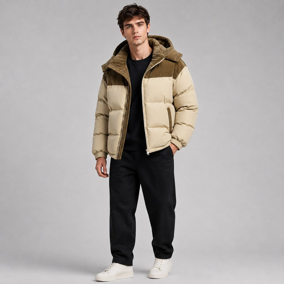 Men's Oversized Puffer Jacket with Hood, Warm Winter Coat 5