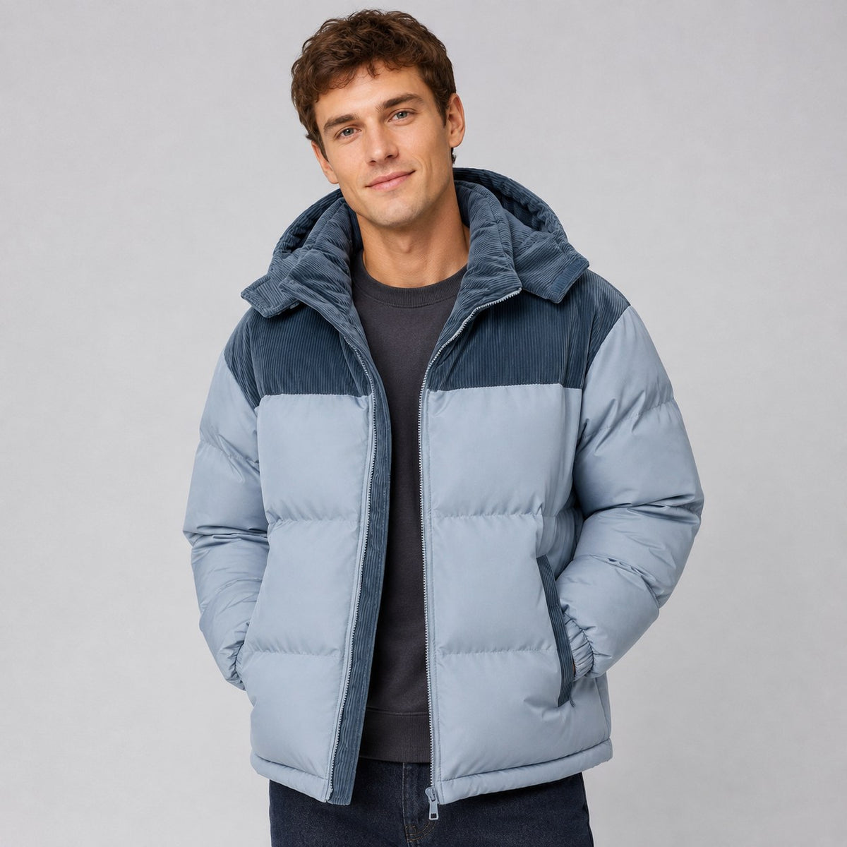 Men's Oversized Puffer Jacket with Hood, Warm Winter Coat 8