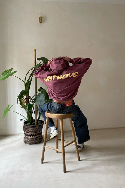 Women's Oversized Hoodie with Back Print, Kangaroo Pocket 4