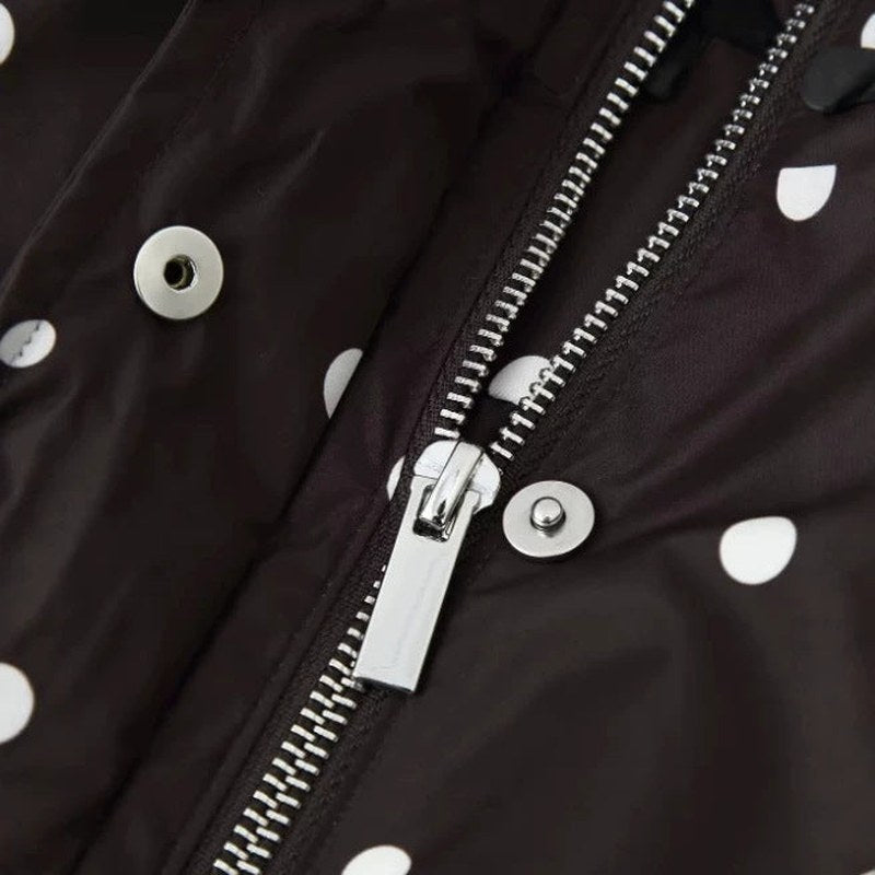 Polka Dot Bomber Rain Jacket for Women, Water-Repellent 3