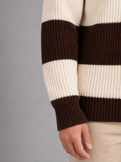 Polo Jumper, Striped Jumper with Ribbed Knit for Men 5