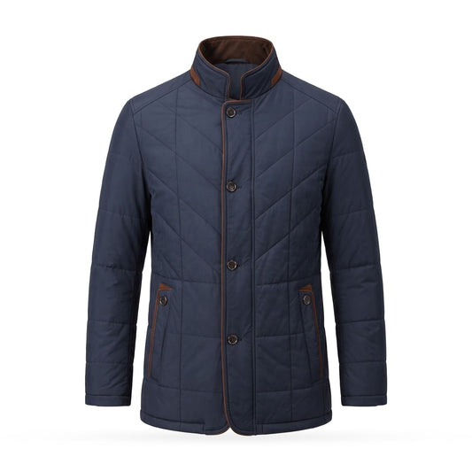 Winter Coat Quilted Jacket for Men with Stand Collar 1