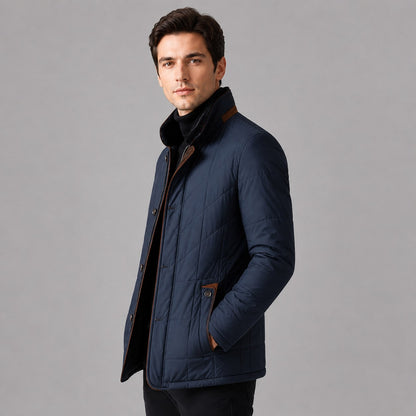 Winter Coat Quilted Jacket for Men with Stand Collar 2