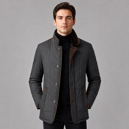Winter Coat Quilted Jacket for Men with Stand Collar 6