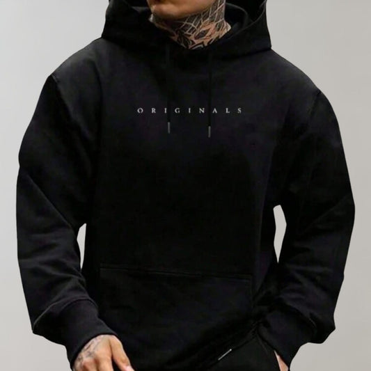 Men's Relaxed Oversized Hoodie with Minimal Chest Print 2