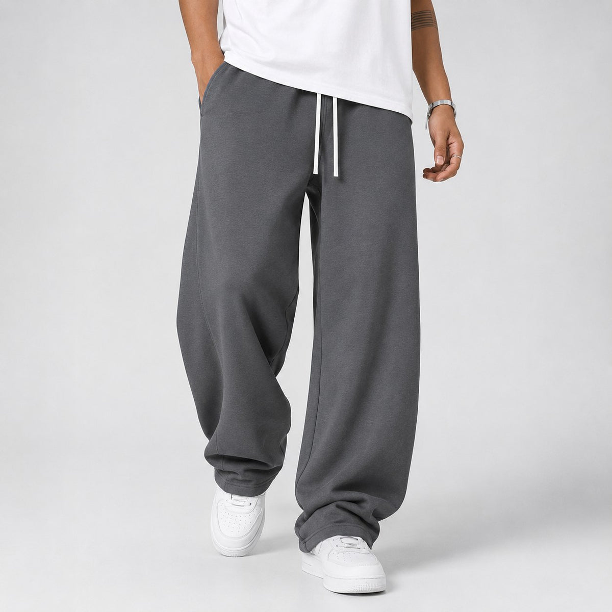 Men's Relaxed Knit Joggers with Elastic Drawstring Waist 4