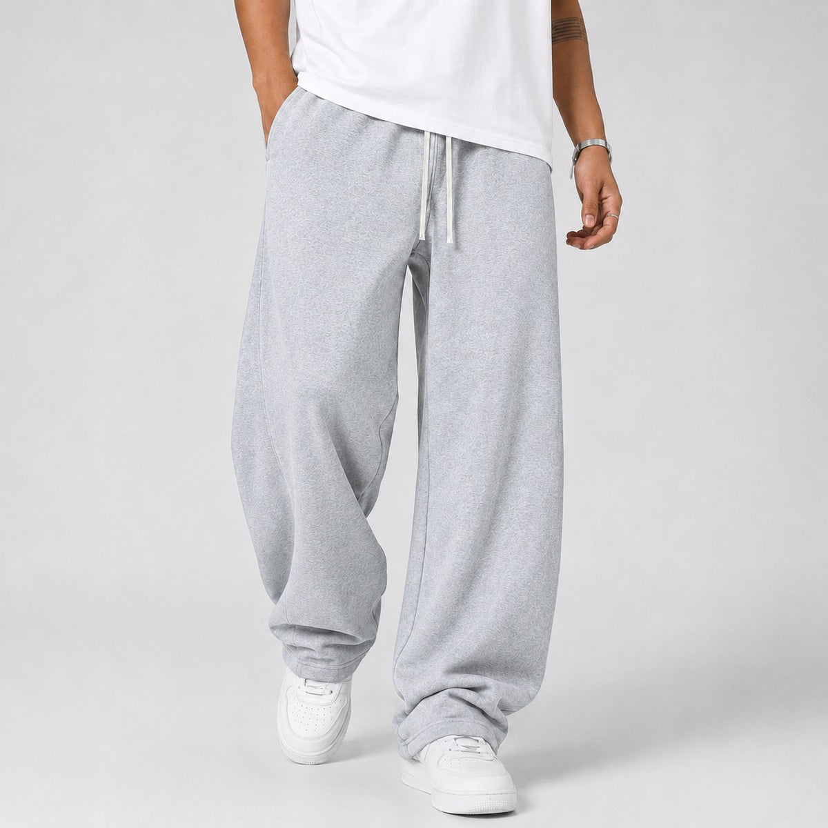Men's Relaxed Knit Joggers with Elastic Drawstring Waist 5