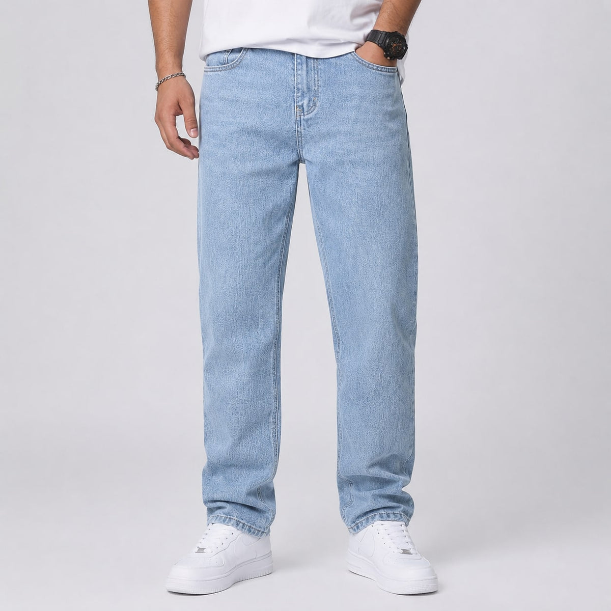 Wide Leg Jeans for Men, Relaxed Loose Fit Straight Denim 3