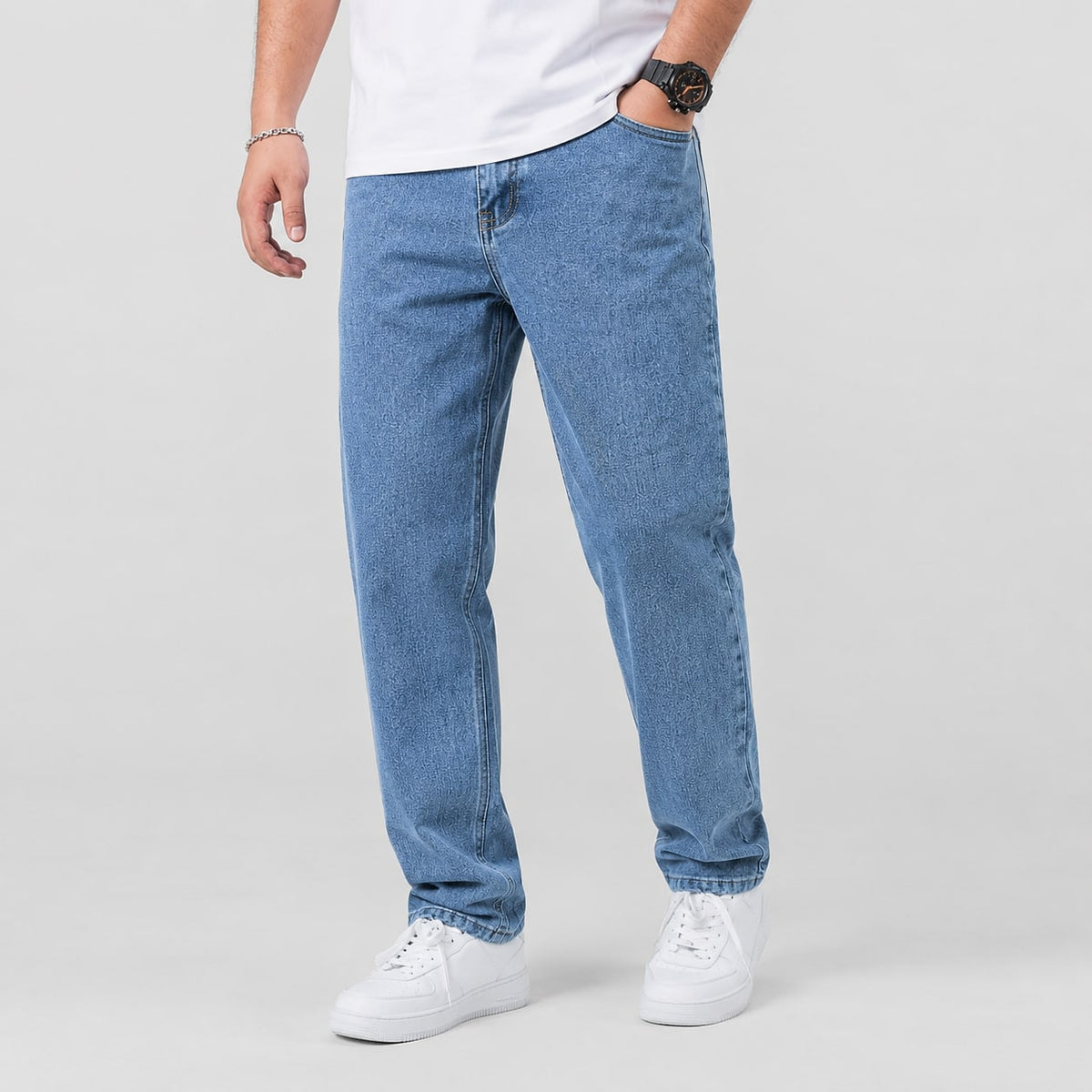 Wide Leg Jeans for Men, Relaxed Loose Fit Straight Denim 5