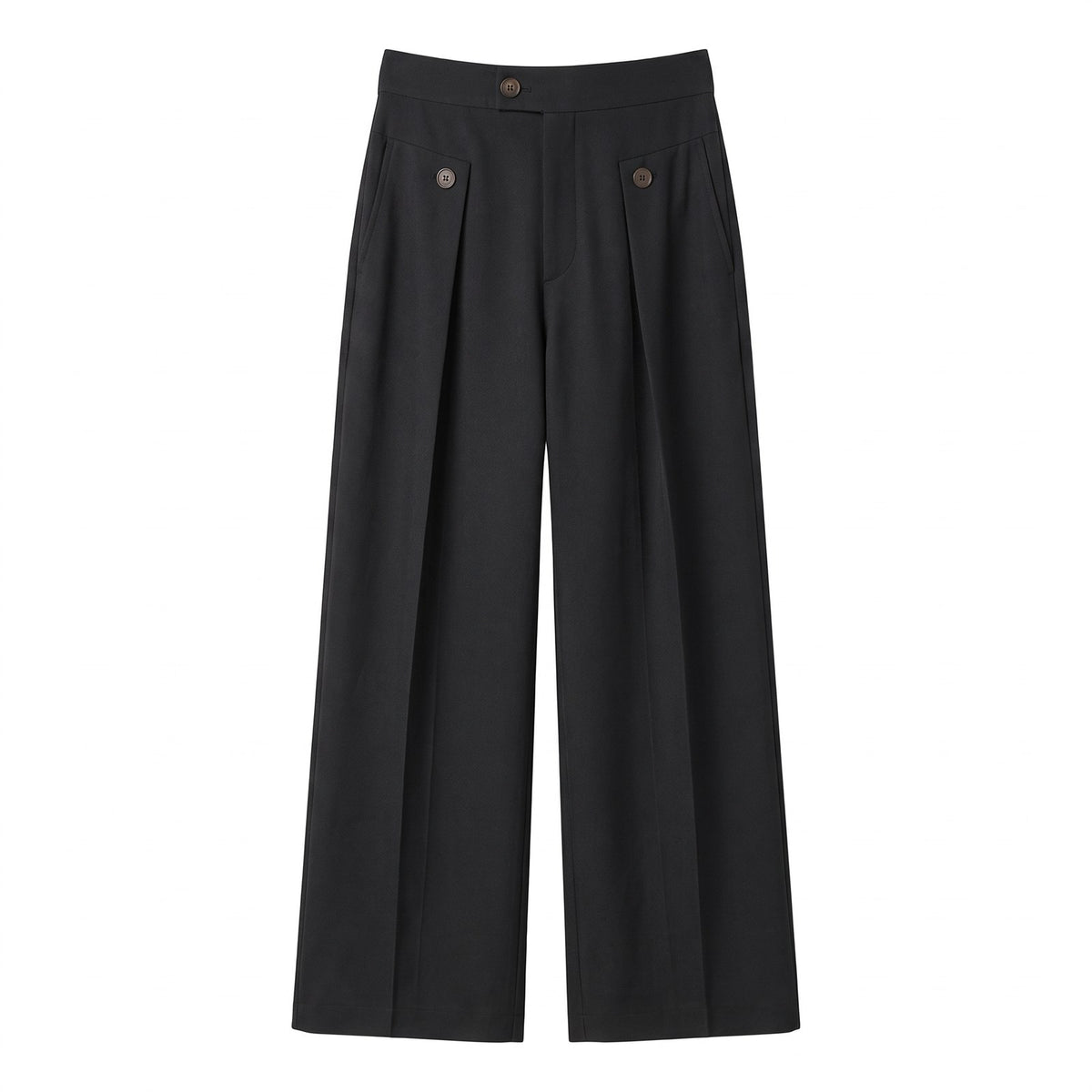 Men's Wide Leg Trousers with Front Pleats, Relaxed Fit 1