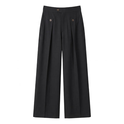 Men's Wide Leg Trousers with Front Pleats, Relaxed Fit 1