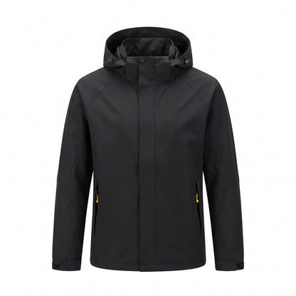 Men's Slim Fit Hooded Rain Jacket with Zip Pockets 1