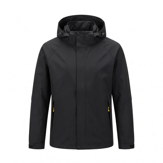 Men's Slim Fit Hooded Rain Jacket with Zip Pockets 1