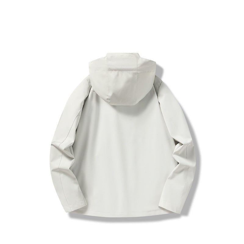 Men's Slim Fit Hooded Rain Jacket with Zip Pockets 3