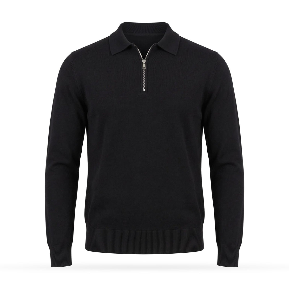 Half Zip Polo Jumper for Men in Fine Knit, Regular Fit 1