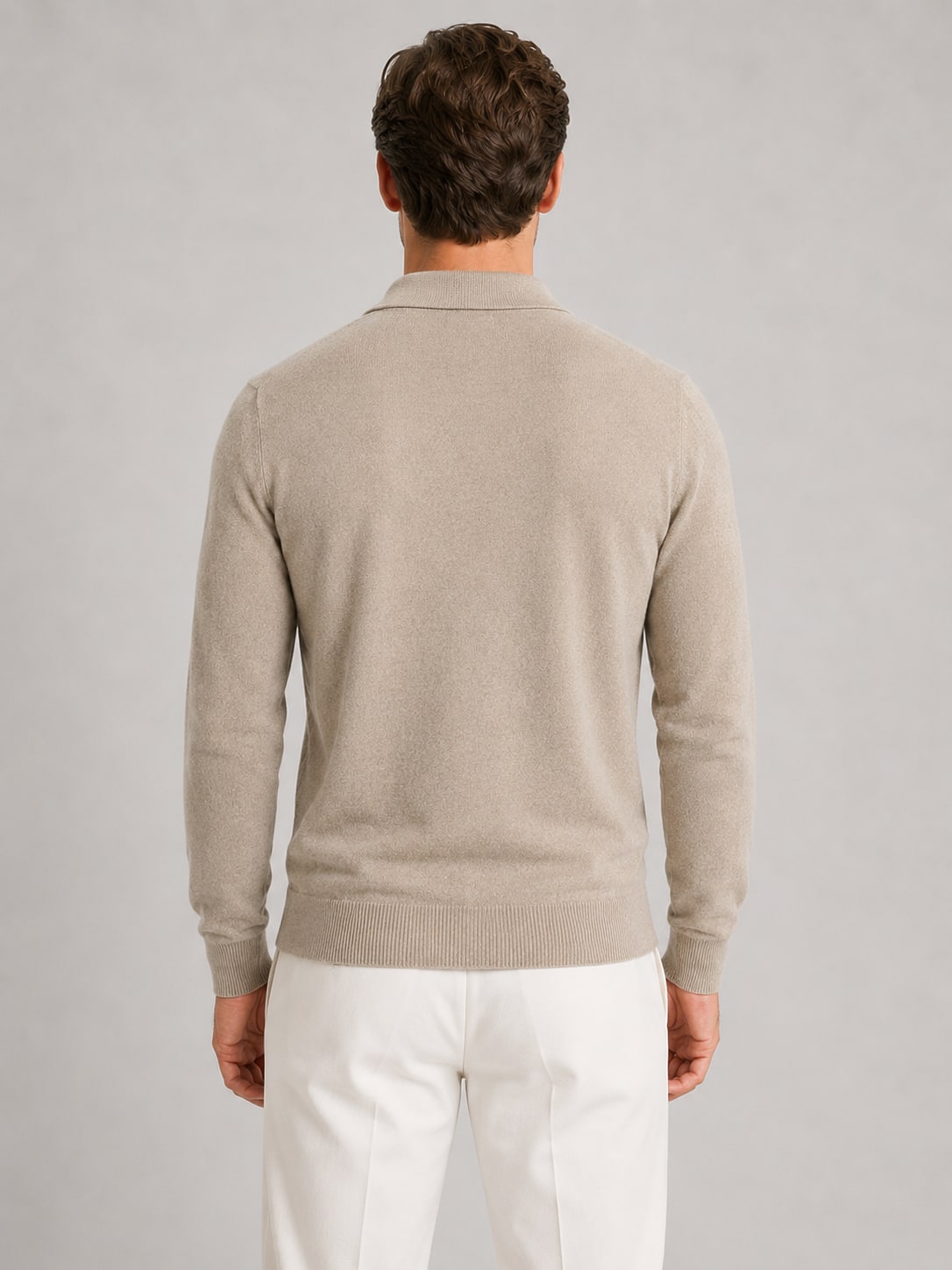 Half Zip Polo Jumper for Men in Fine Knit, Regular Fit 4