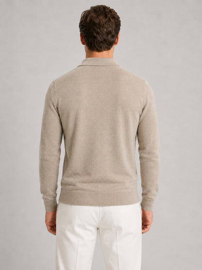 Half Zip Polo Jumper for Men in Fine Knit, Regular Fit 4