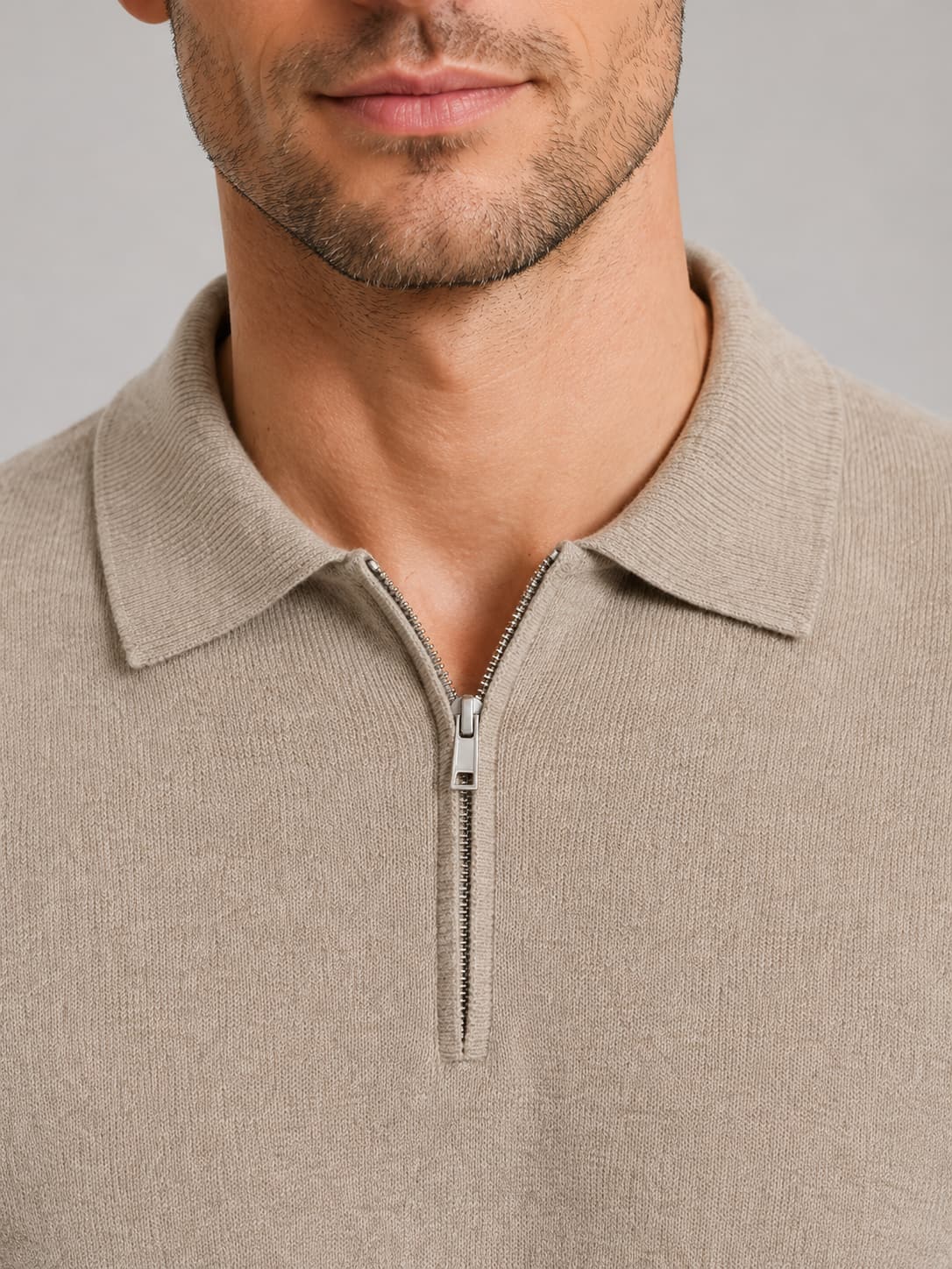 Half Zip Polo Jumper for Men in Fine Knit, Regular Fit 5