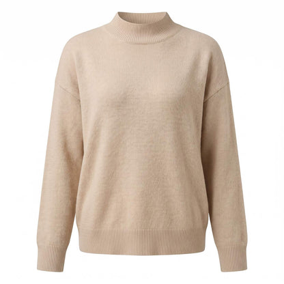 Women's Soft Mock Neck Knit Jumper, Warm and Elegant 1