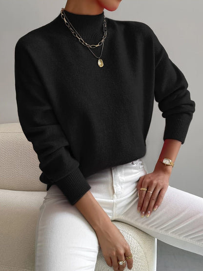 Women's Soft Mock Neck Knit Jumper, Warm and Elegant 5