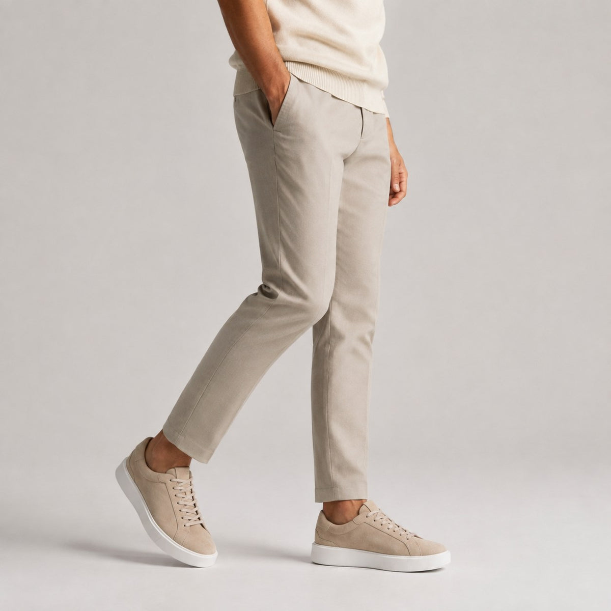 Men's Suede-Look Trainers, Low Profile Lace-Up Sneakers 4