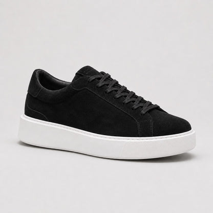 Men's Suede-Look Trainers, Low Profile Lace-Up Sneakers 3